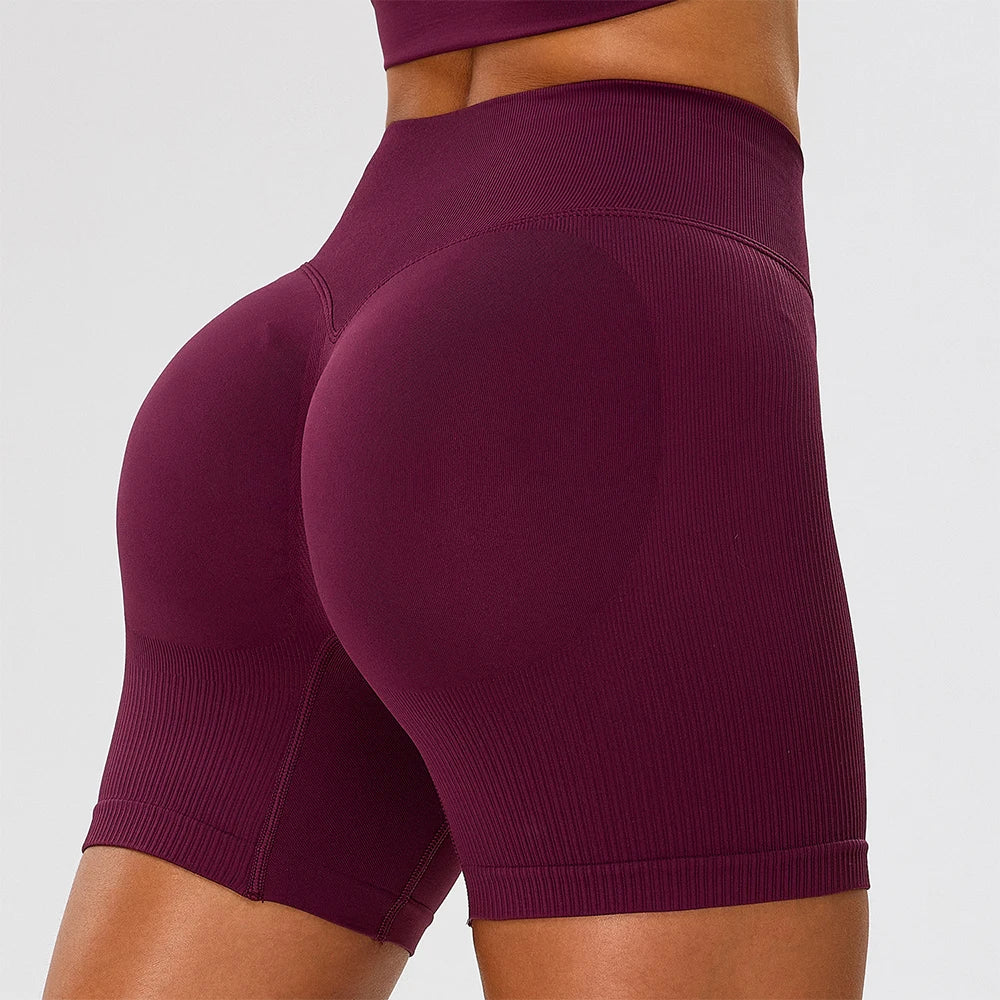 Seamless Yoga Shorts Women High Waist Workout Shorts Fitness Yoga Lift Butt Fitness Yoga Gym Running Sports Shorts Sportswear